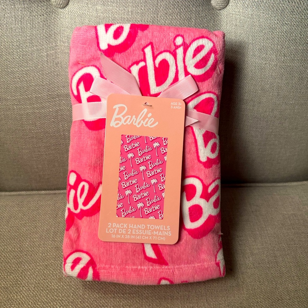 Barbie Logo Hand Towels - Set of Two